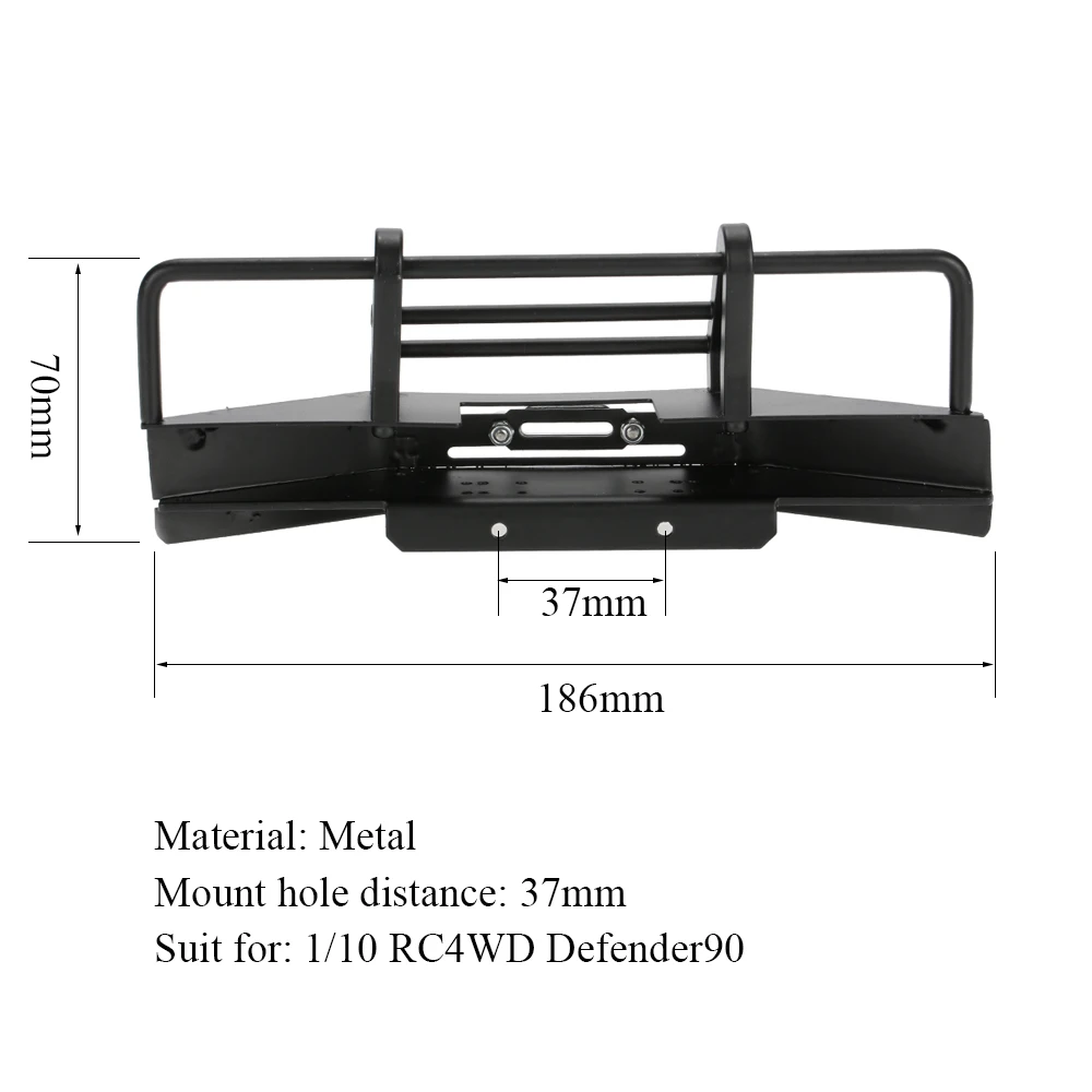 Металлический передний бампер с пряжкой прицепа для 1/10 RC4WD D90 Axial SCX10 RC Rock Crawler|rock