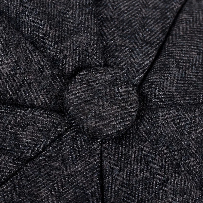 

Dark Gray Cap Fashion Men's Cotton Blend Solid Color Flat Octagonal Adjustable Hat Autumn Summer Accessories