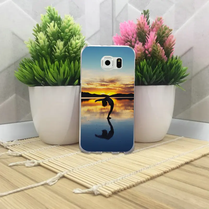 Мягкие ТПУ чехлы для мобильных телефонов Yoga World Silhouette Samsung Galaxy S3 S4 S5 Mini S6 S7 S8 S9 S10 Edge