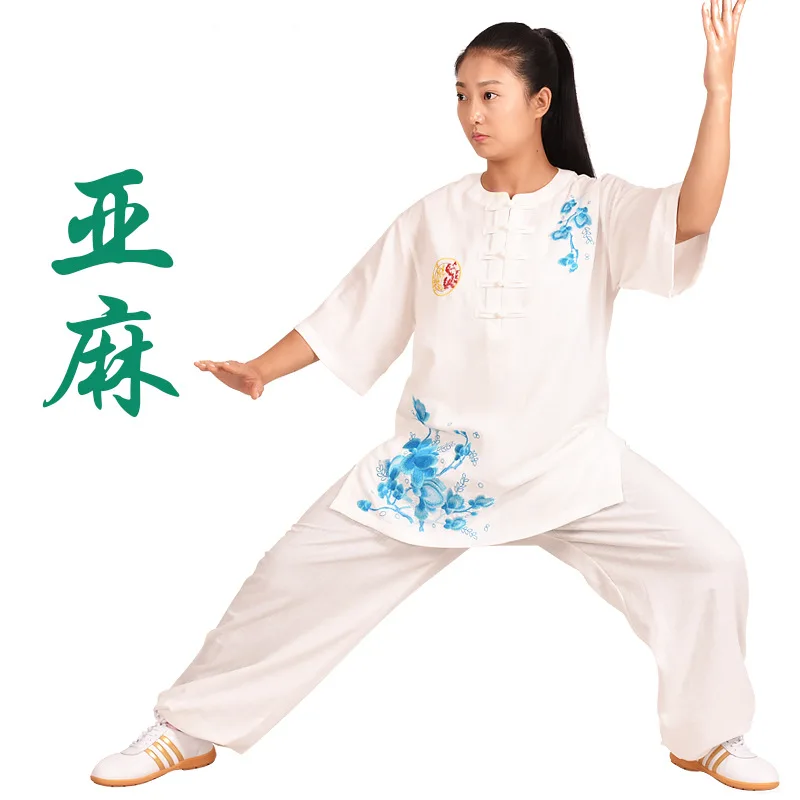Одежда tai chi для пожилых женщин женские хлопковые костюмы с вышивкой одежда и