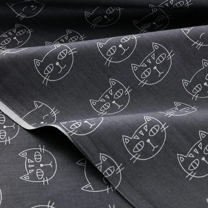 Швейные ткани мультфильма кот печатных саржа хлопковая Лоскутная Ткань для Diy