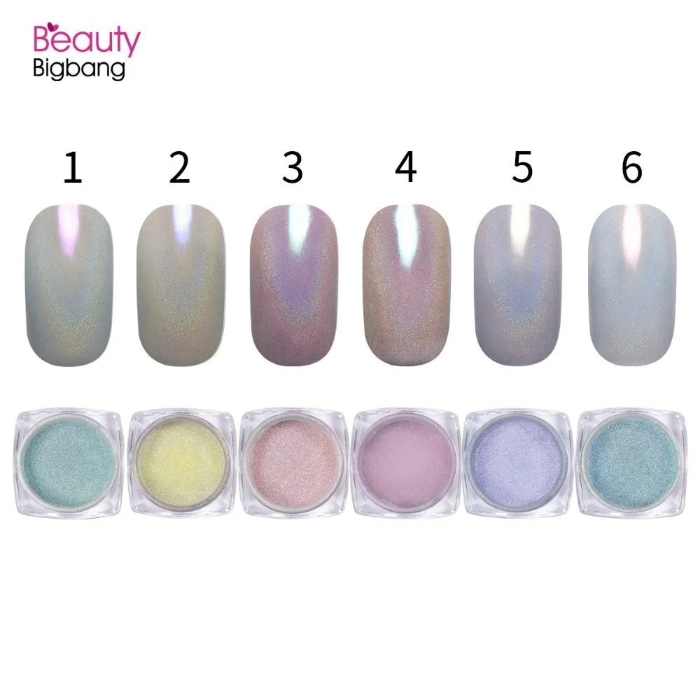 1 шт. BEAUTYBIGBANG 0,2 г мерцающий блеск для ногтей пигмент Блестящий лазер в виде ракушки порошок Маникюр украшения для ногтей