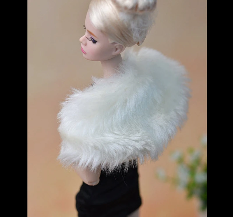 Модная белая длинная плюшевая шаль Пашмина для кукол Барби монстра Хай куклы