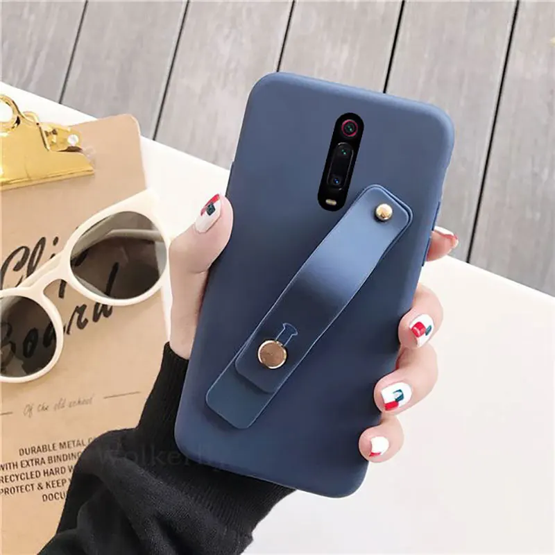 Wrist Strap Hand Band silicone case for xiaomi redmi note 7 6 pro 5 7 7A 6a K20 pro mi 9 8 a2 lite se a1 5x 9t stand back cover