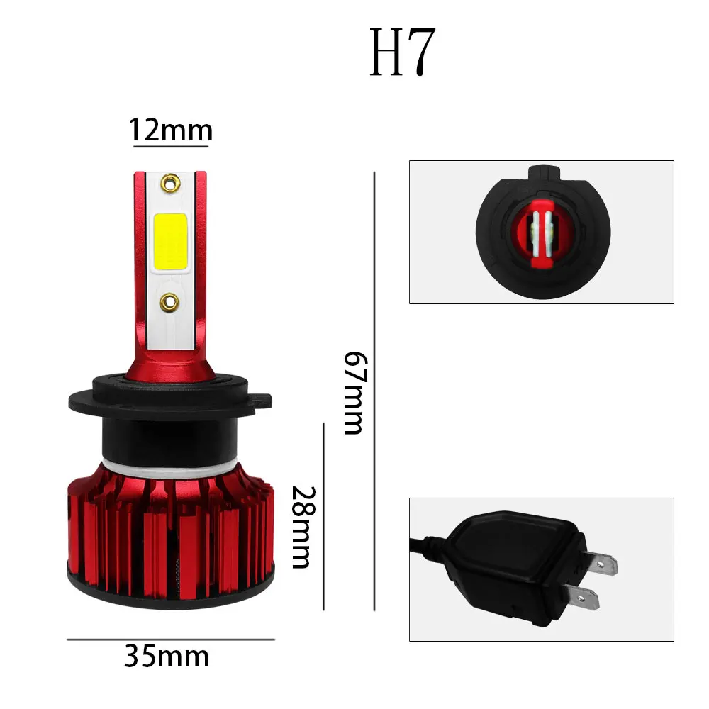 Автомобильная лампа H7 H4 Super Luces Led Para 12 В H11 H1 фара для мотоцикла HB4 9006 9005 9003 COB