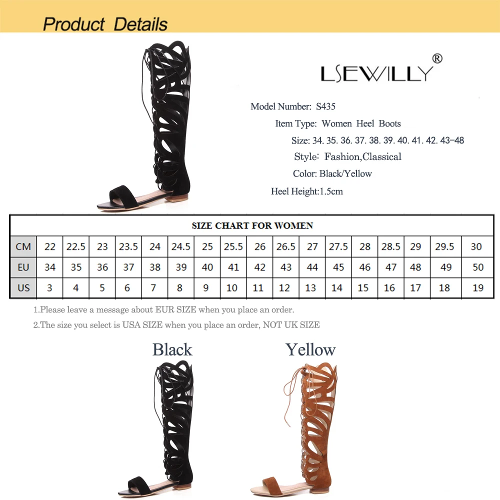 

Lsewilly Valentine Shoes Women Hollow Flat Heel Sandals Cross Straps Knee High Boots Stiletto Gladiator Sandals Size 34-48 S435