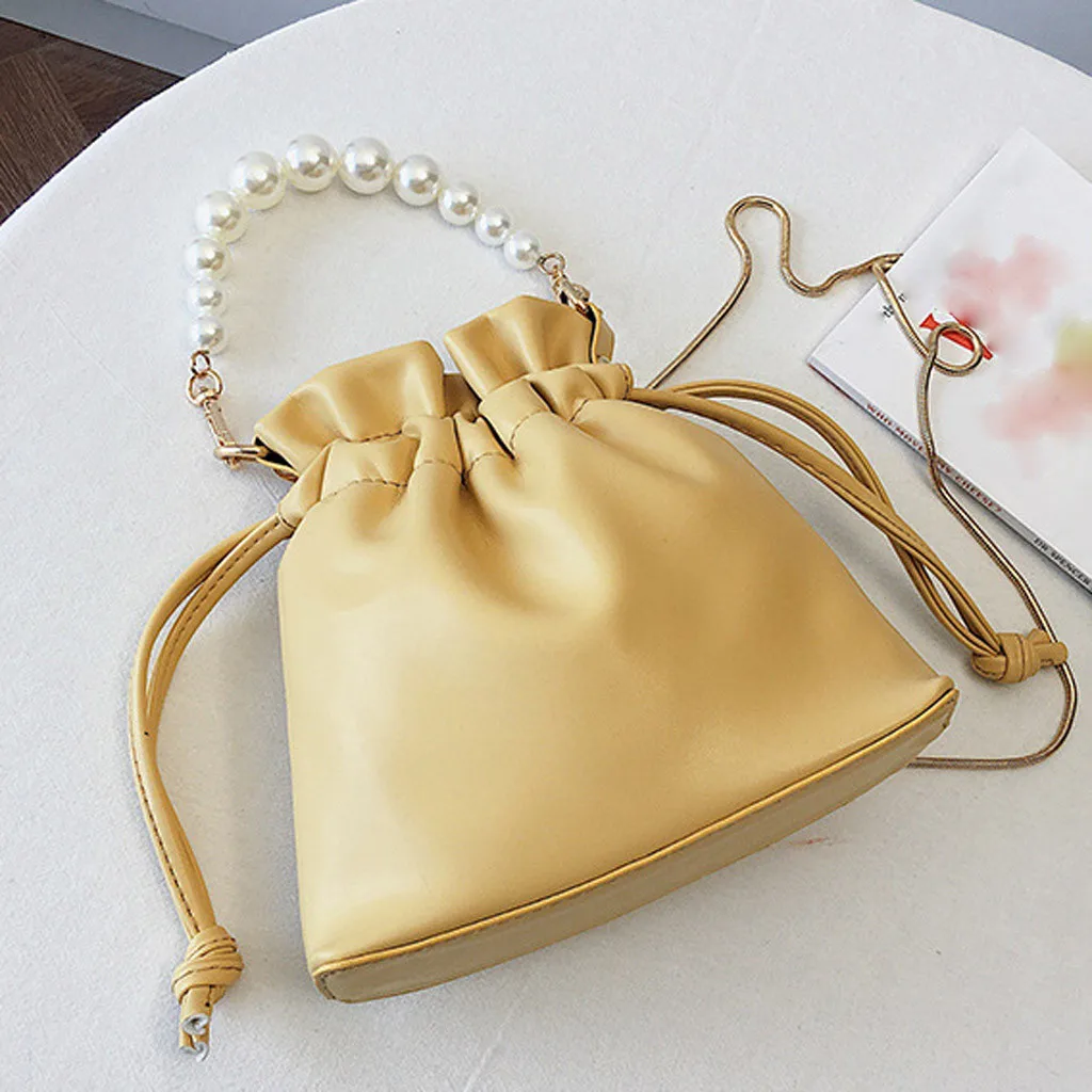 Woman Bag 2019 Summer Chain Small New Pearl Bucket Shoulder Messenger taschen women bolsa masculina sac femme torebka damska | Багаж и