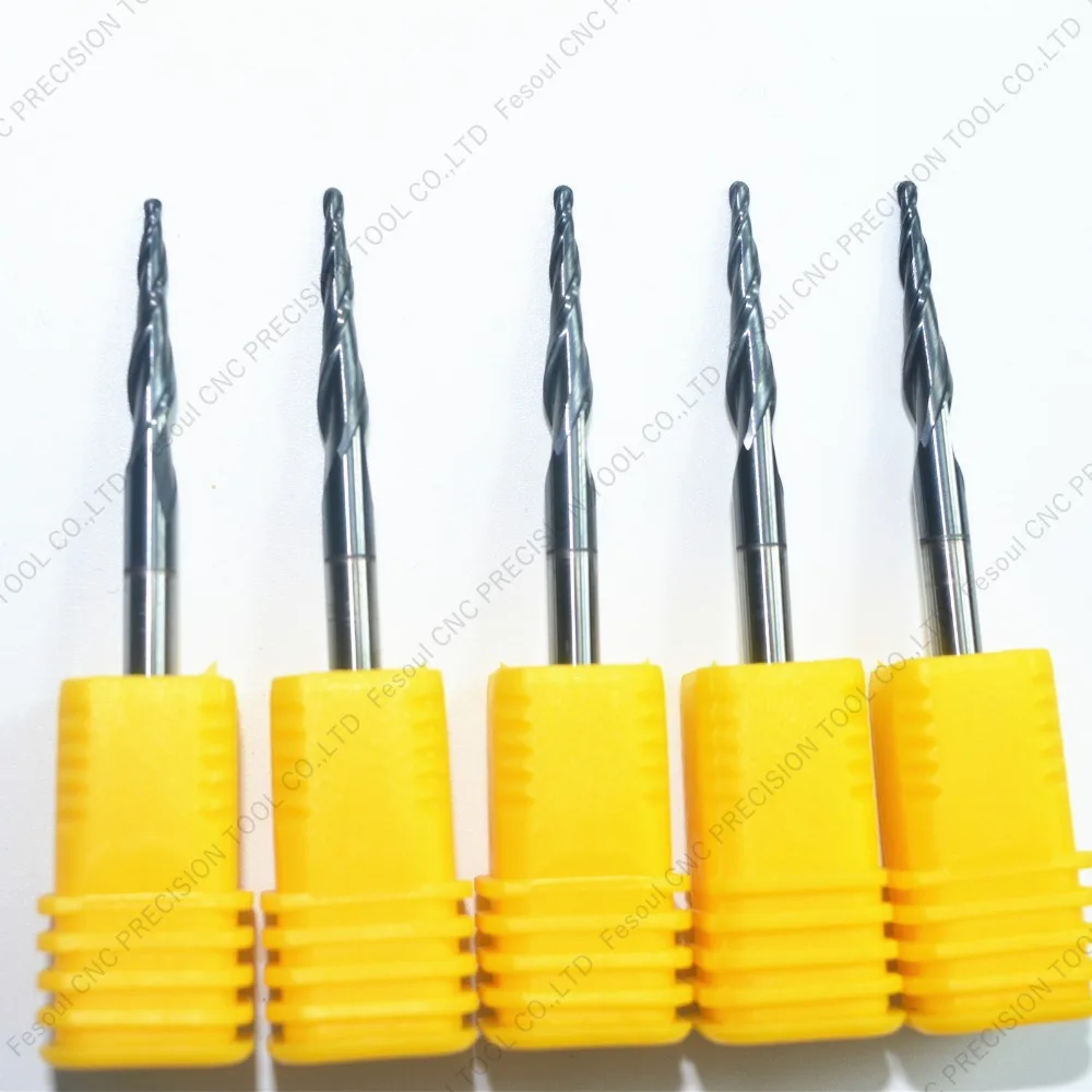 R0.25 & R0.5 R0.75 R1 5PCS HRC55 Бесплатная доставка cnc карбид вольфрама tialn покрытием 2 флейты
