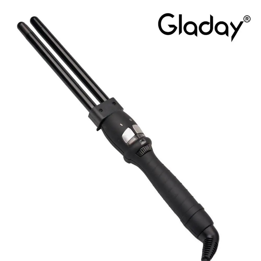 Щипцы для завивки волос Gladay керамические конусные щипцы 3 в 1 двойные трубки 13 мм