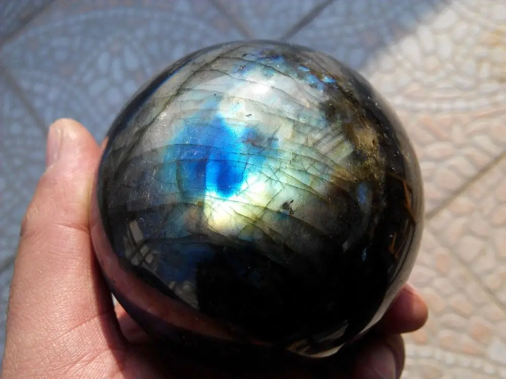 759 г Природный лабрадорит кварц хрустальный шар | Дом и сад