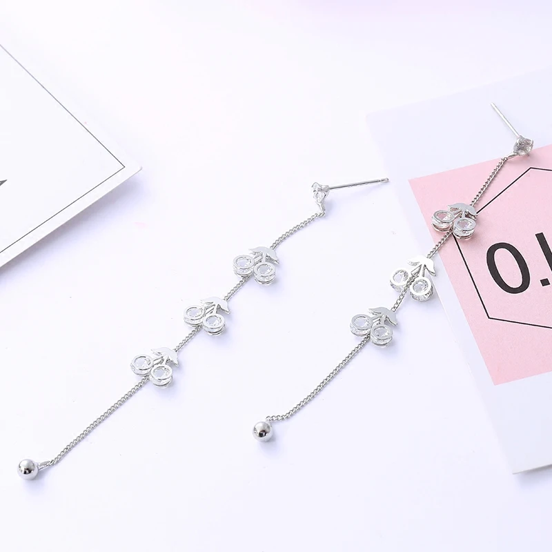 Manxiuni элегантные вишневые серьги для женщин длинные серьги-кисточки 2017 новые