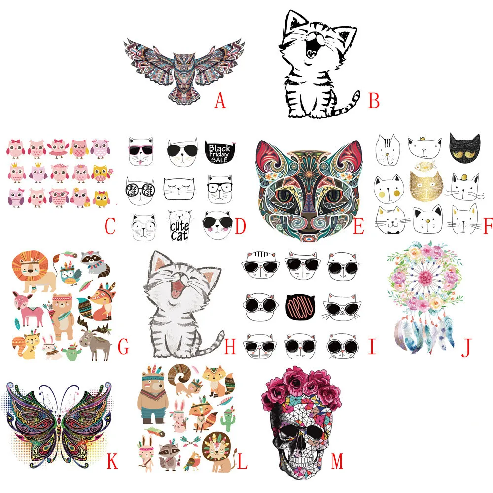 Новые милые животные патч футболка свитер моющиеся термотрансферные бумажные