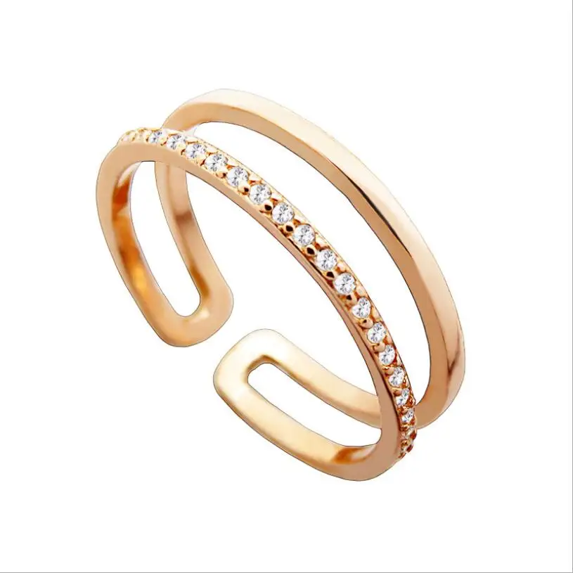 Новое простое модное Двухслойное женское кольцо индивидуальное панк