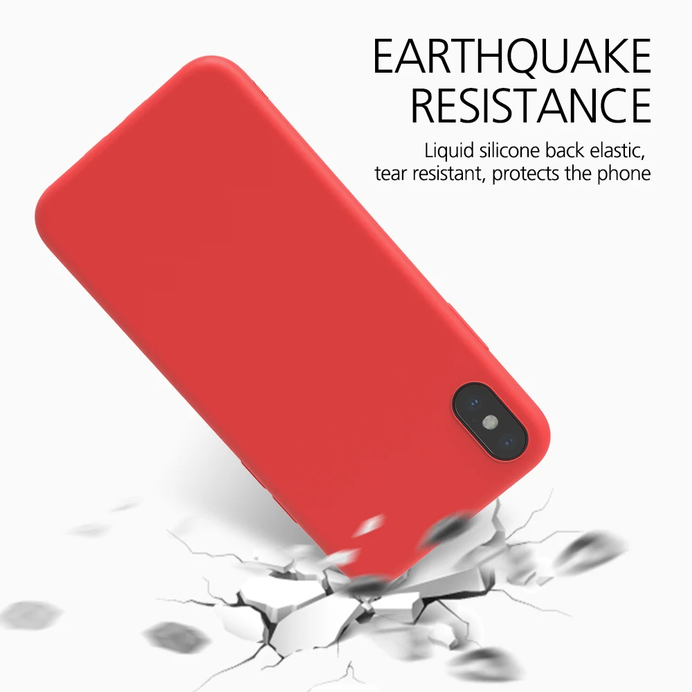 KEYSION оригинальный тонкий жидкий силиконовый чехол для iPhone X 8 7 Plus 6s гелевый