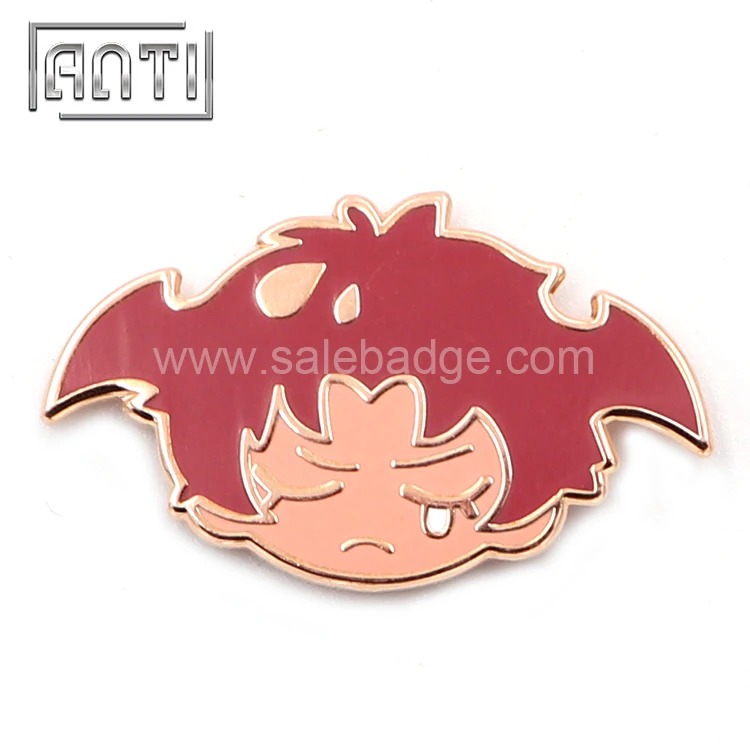 

Custom Hot sale Cartoon shape devil and angel hard enamel lapel pin badge