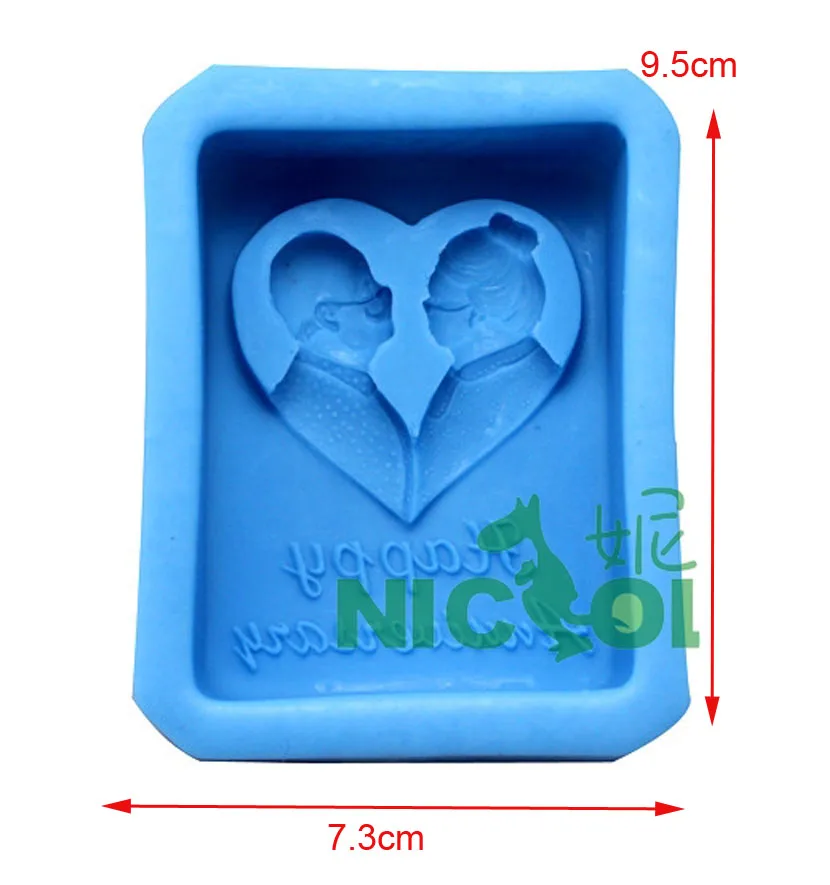 1pcs Grow old together silicone soap mold happy Anniversary Chocolate mould baking cupcakes moldes fondant pastry tools | Дом и сад