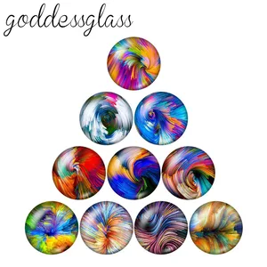 Новые красивые абстрактные красочные узоры 10 шт. 12 мм18 мм20 мм25 мм круглые фото стеклянные кабошоны демонстрационные изделия с плоским основанием