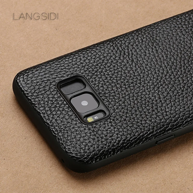 Чехол для телефона Samsung Galaxy S7 Edge S8 Plus Note 8 9, чехол с текстурой литчи, задняя крышка, для A3 A5 A7 A8 j3 j5 j7 2017.