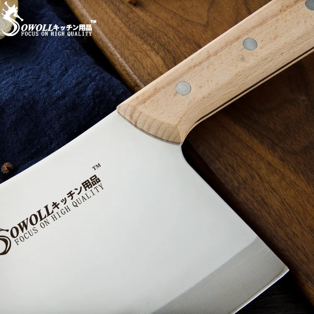 Нож мясника из нержавеющей стали SOWOLL китайский кухонный нож для измельчения