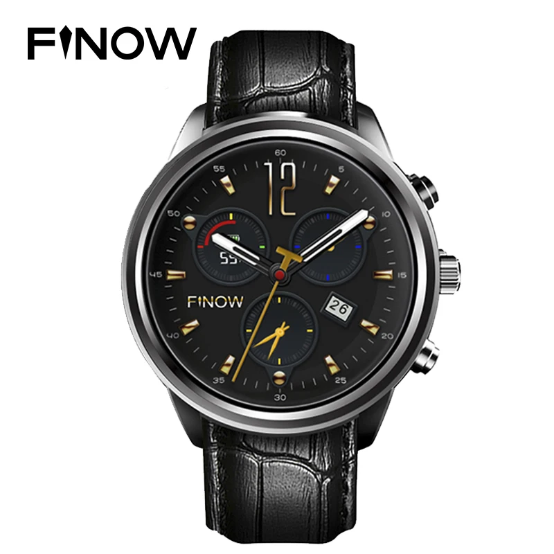 Finow X5Plus Смарт часы Для мужчин Android 5 1 MTK6580 активно матричные осид 1G + 8G с Bluetooth Wi Fi
