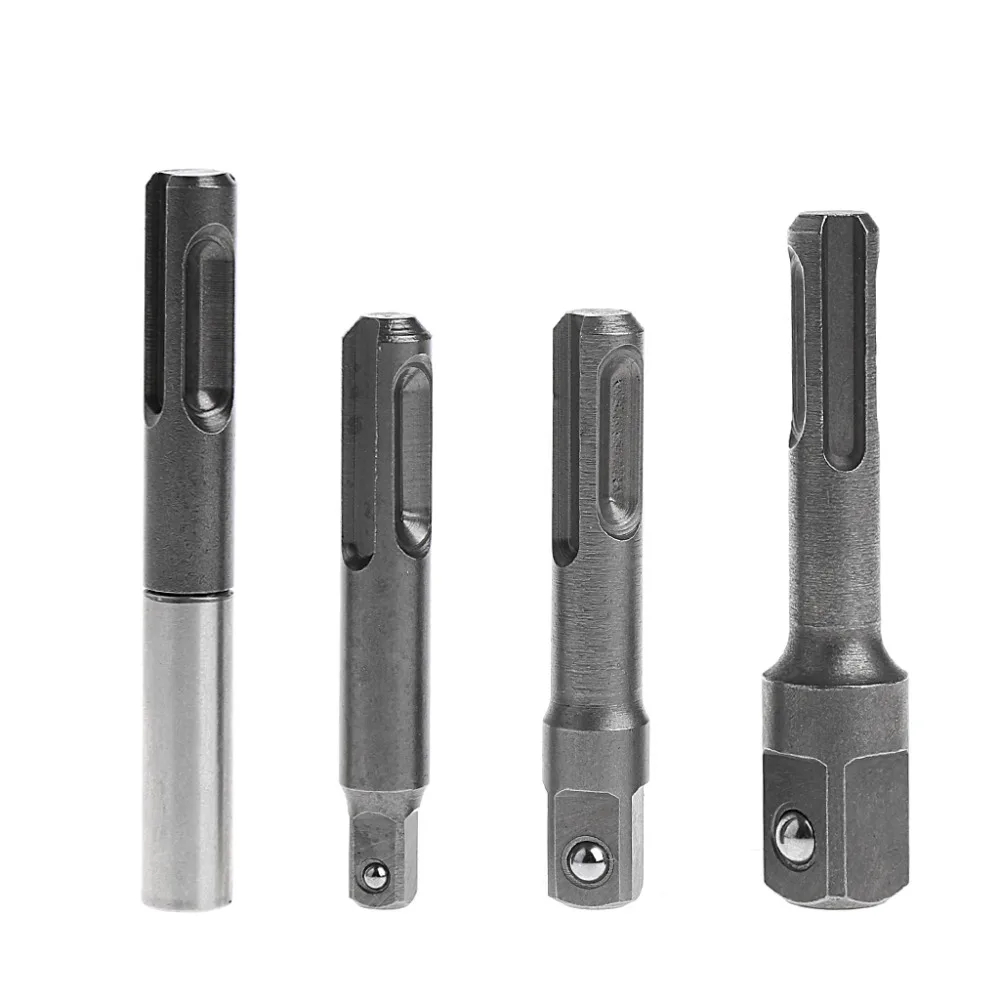 

4 Pcs 1/4''3/8''1/2'' SDS Socket Driver Drills+Quick Change Hex Shank Adaptor Hand Tools