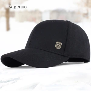 Мужская зимняя теплая шапка Kagenmo, Мужская шерстяная бейсболка, Зимняя кепка для пожилых людей, осень и зима, хлопковая шапка для мужчин