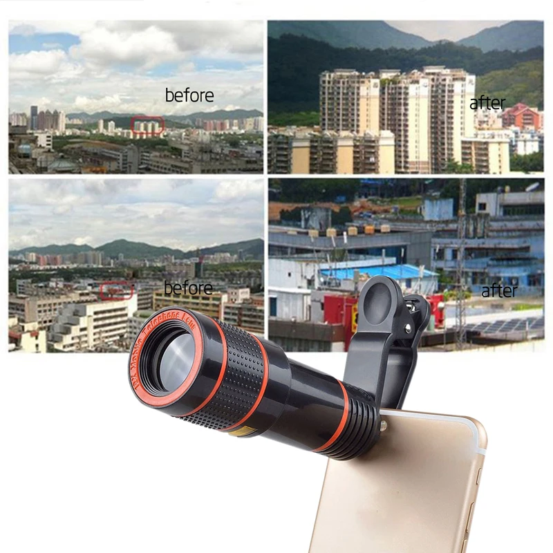 Clip-on 12x Optical Zoom Mobile Phone Telescope Lens HD Camera For Universal High Quality | Мобильные телефоны и