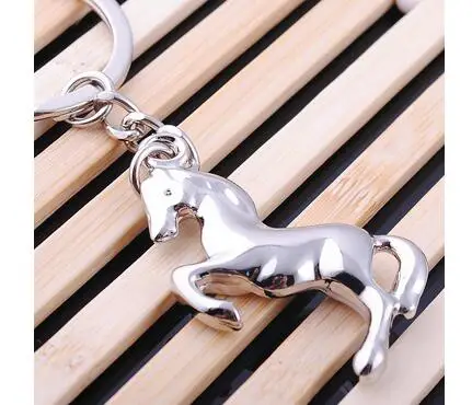 100 шт./лот модный металлический брелок унисекс брелок с мультяшными животными лошадью Повседневный 3D брелок с подвеской