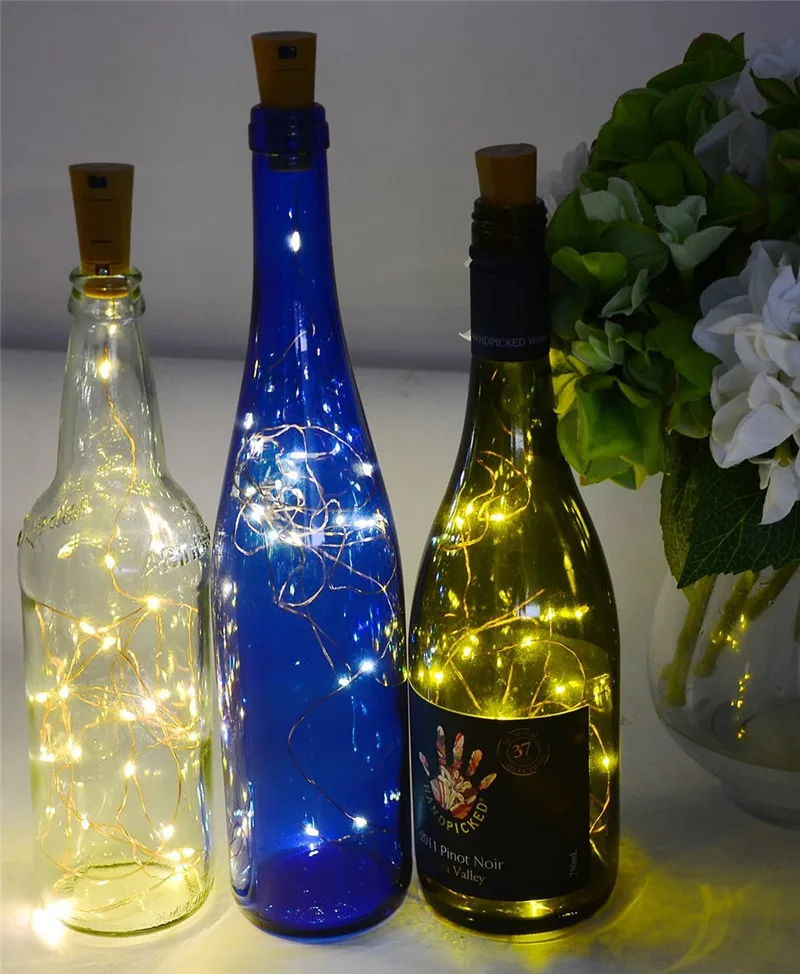 100pcs/lot 2M 20 LED Cork Shape Starry Night Light Wine Bottle Lamp for DIY Valentine's Wedding Christmas Party Decor | Дом и сад