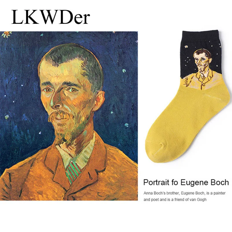 LKWDer 6 Pairs Spring Summer New Womens Socks European and American Creative Oil Painting Short Tube Art Women Girls Meias | Женская