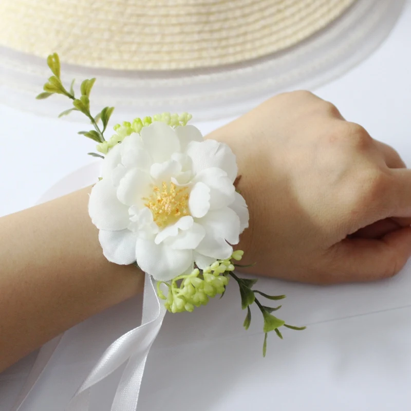 

High quality bride groom bridesmaids corsage boutonniere wrist brooch wedding corsages prom and photography props