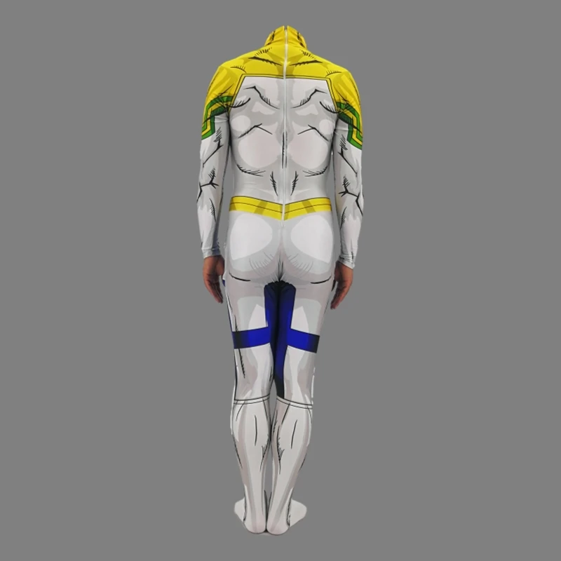 Academic All Might Косплей Костюм зентай лайкра спандекс синий полный тела изысканный