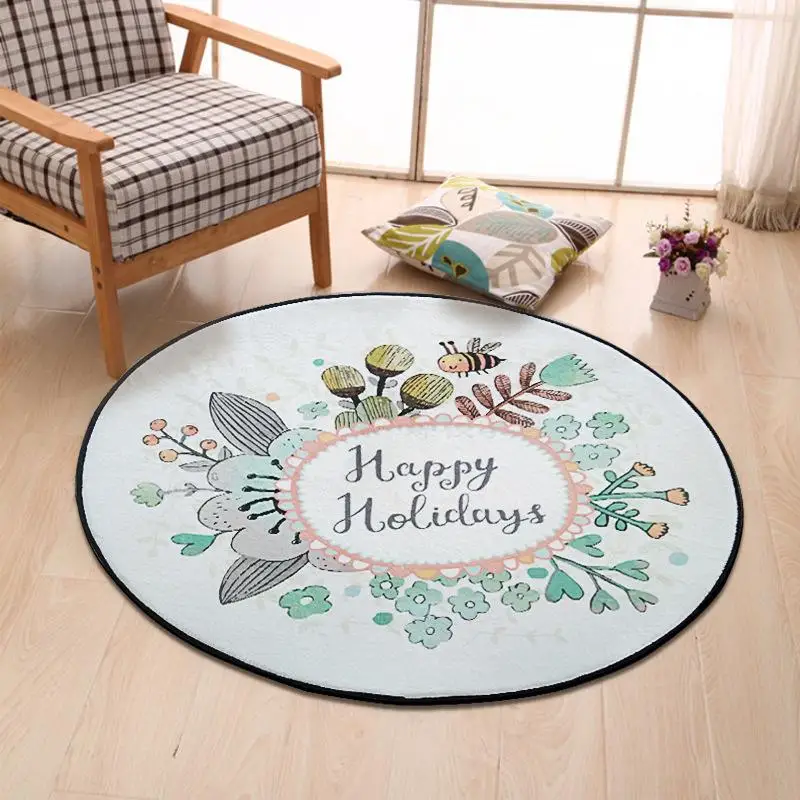 Детский мультяшный круглый ковер с кроликом ручная работа животные пчела коврик