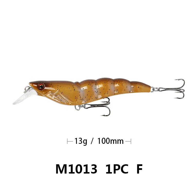 New Simulation Shrimp Fishing Lure 10cm 13g Hard Bait 3D Eyes Crankbait Wobblers Carp Fishing Peaca Bass Fishing Tackle - Цвет: F