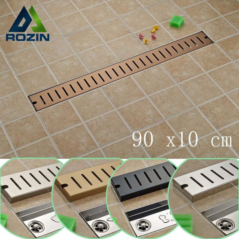 Прямоугольный напольный душевой водоотводный сток из нержавеющей стали 90 см|shower
