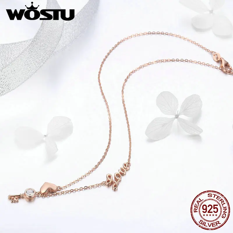 WOSTU/горячая Распродажа ожерелье из стерлингового серебра 925 пробы и золотого