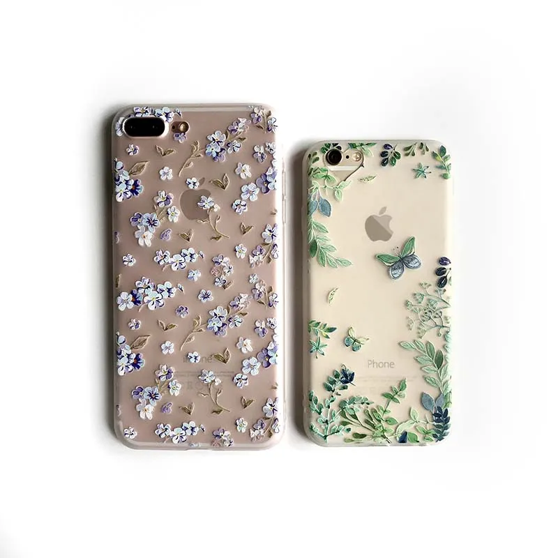 Kerzzil Sexy Transparent Fashion Leaf Sunflower Phone Case For iPhone 6 6s 7 plus Matte Ultra thin Cover Coque lina |