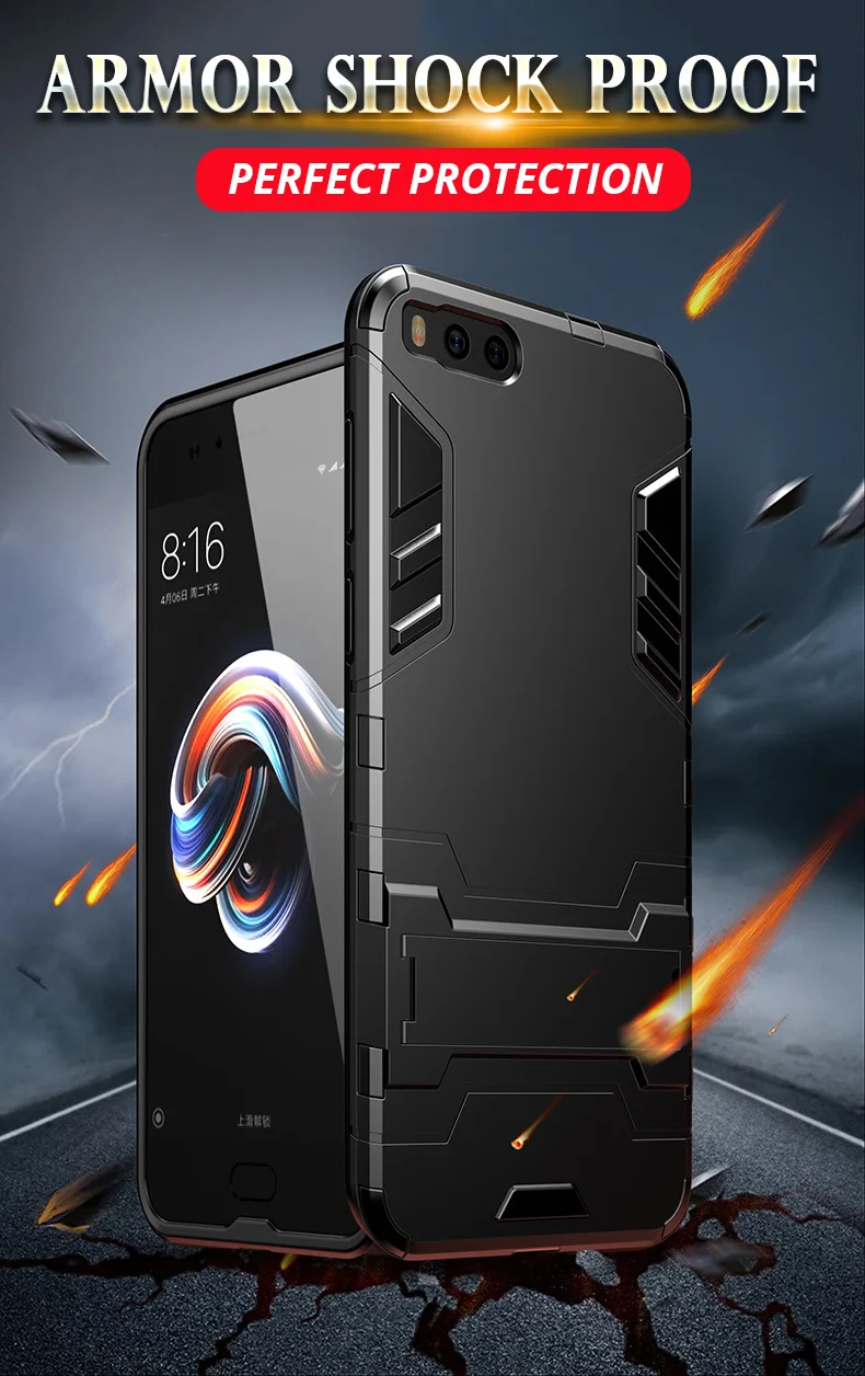 Защитный противоударный чехол для Xiao mi Pocophone F1 mi 8 SE mi 8 5X 6X mi 6 A1 A2 Lite Note 3 mi 5S Plus PC+ TPU