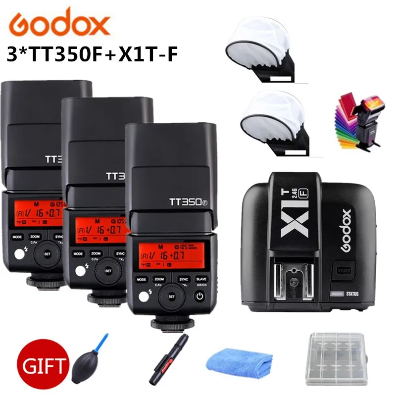 Вспышка 3x Godox TT350F 2 4G HSS TTL GN36 Speedlite + триггерный передатчик для фотовспышки Fuji |