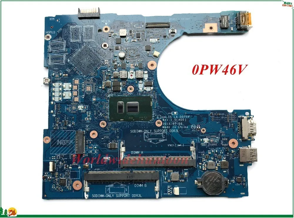 Высокое качество Мб PW46V 0PW46V CN-0PW46V для Dell Inspiron 15 5559 ноутбук материнская плата AAL15 LA-D071P SR2EV 3855U DDR3L тестирование