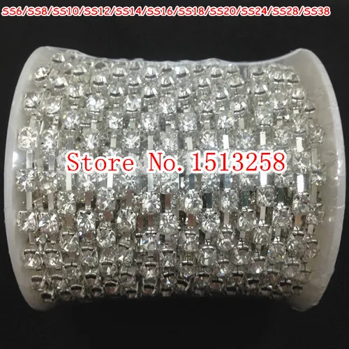 10yards SS6/SS8/SS10/SS12/SS14/SS16/SS18/SS20/SS24/SS28/SS38 888 Crystal Rhinestone Chain free shipping