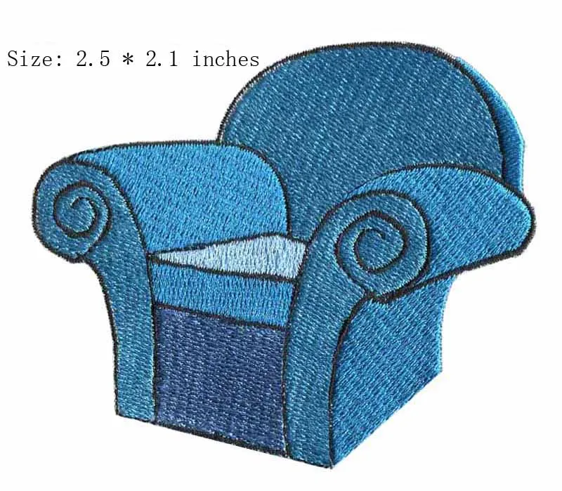 

Blue sofa 2.5"wide embroidery patch for comfortable/use to rest/have a sleep