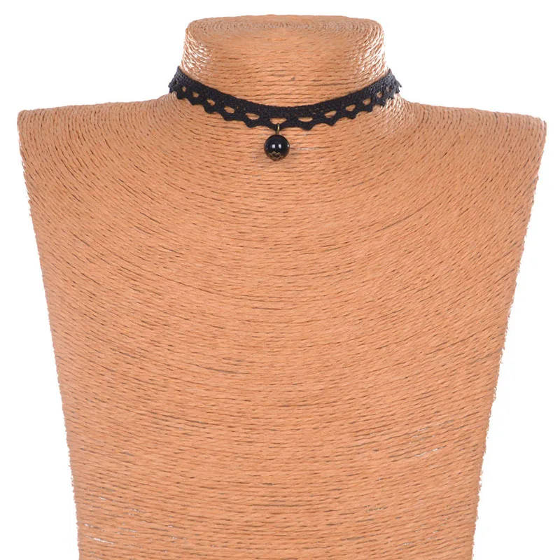 Шарм круглый полый кружева Chokers ожерелья для Для женщин пикантные цинковый сплав