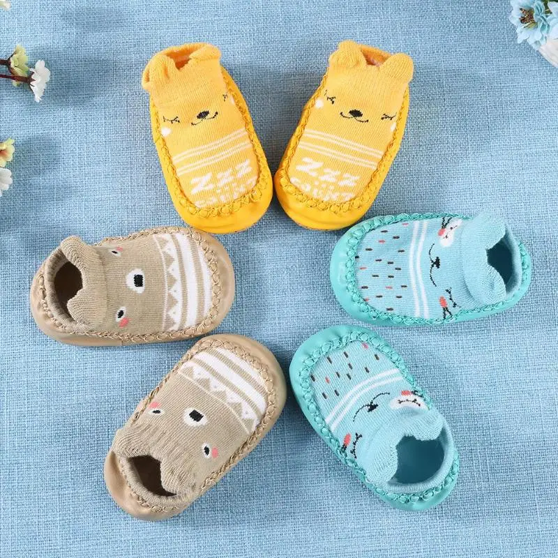 Newborn Baby Funny Cartoon Animal Floor Socks Boy Girl Spring Autumn Winter Anti-slip Warm With Rubber Kids Feet Care | Детская одежда