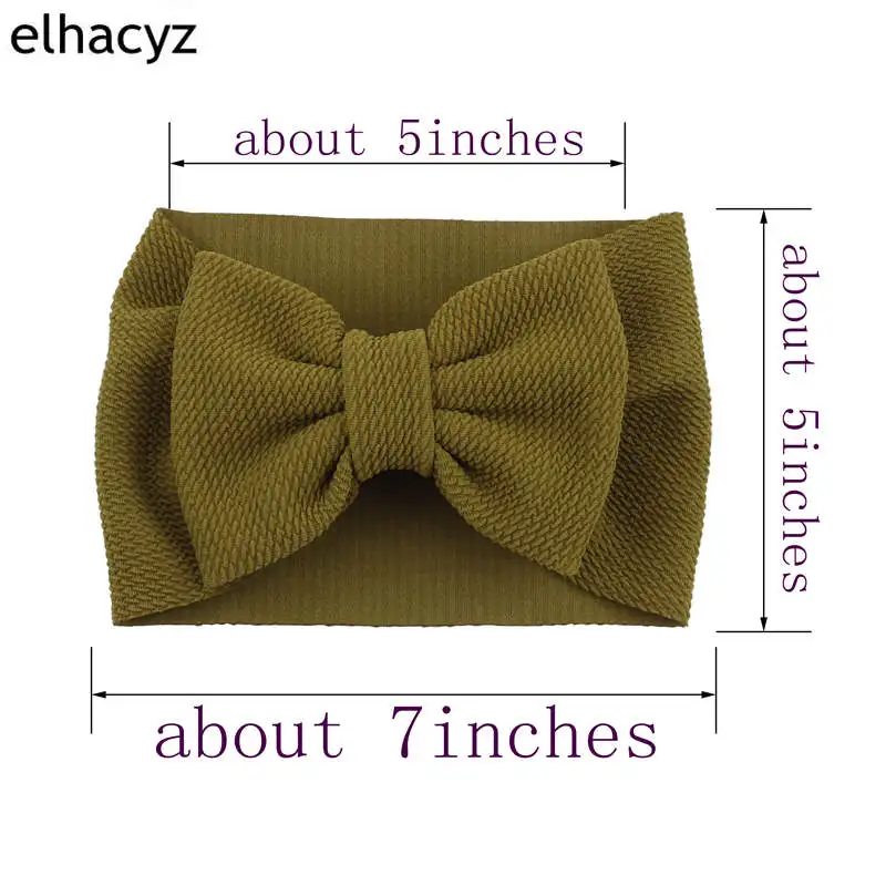 New Arrival Turban Popular 5'' Big Hair Bow Headband For Girls Headwrap Textured Fabric Elastic Kids DIY Hair Accessories