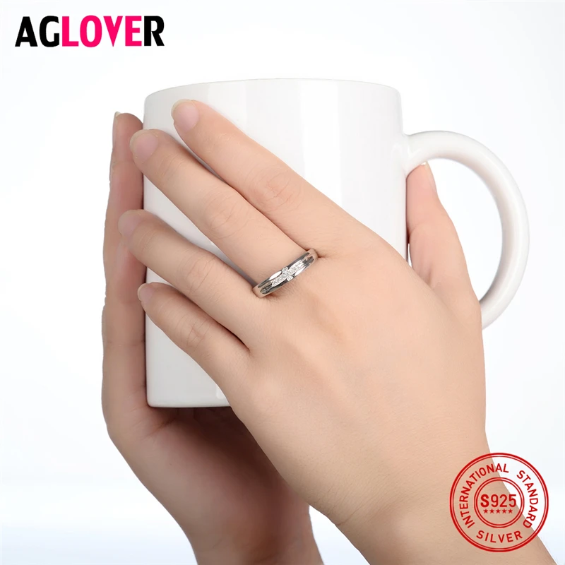Мужское и женское кольцо из серебра 925 пробы с фианитом|jewelry women rings|jewelry mens ringsjewelry