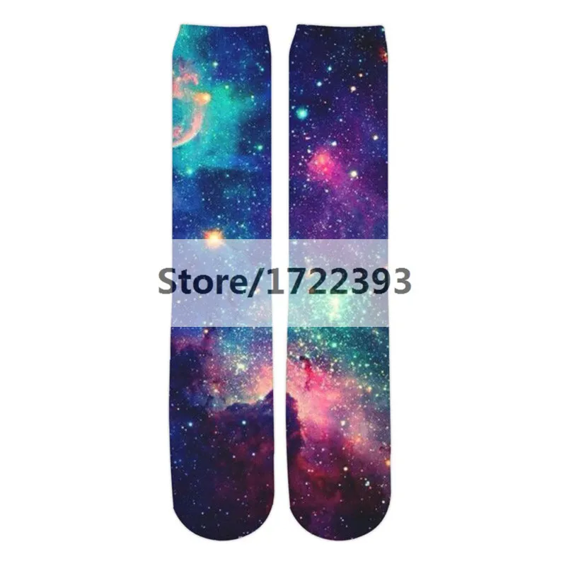 PLstar Cosmos, новинка, модные носки для мужчин/женщин, 3d принт, галактика, короткие носки, космос, звездная луна, небо, носки, Осень-зима, плотные носки - Цвет: color as picture