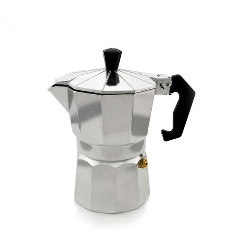 silver 120ml Кофеварка из алюминия Mocha эспрессо Перколятор горшок Кофеварка Moka горшок 2cup/3cup/4cup/5cup плита кофеварка - Цвет: silver 120ml