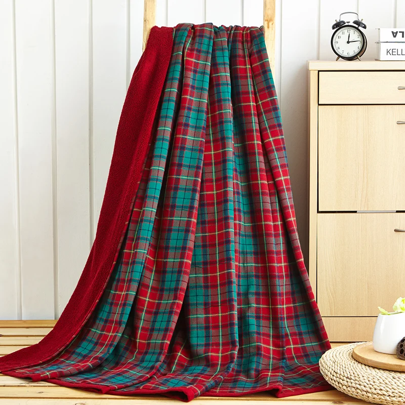 Медуза 2018 Новое шотландское клетчатое хлопковое покрывало для лета | Дом и сад