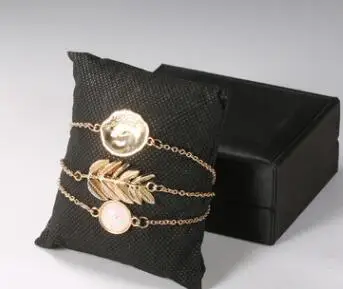 3 шт./компл. золотой лист перо в виде геометрических фигур Кристалл Опал Браслеты